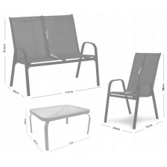 Комплект садових меблів Garden Line SOFA Grey Івано-Франківськ