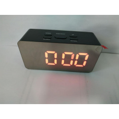 Годинники дзеркальні електронні настільні UKC DS-3658L - USB кабель + батареї Чорний Доманёвка