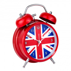 Годинник настільний Clock з будильником Моен Британський прапор Тихий хід 16х11,7х5,5 см Червоний (19151) Николаев