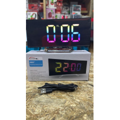 Настільний електронний дзеркальний LED годинник Космос DS-6507rgb Київ