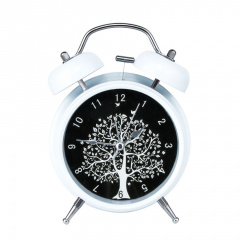 Годинник настільний Clock з будильником Моен Дерево Тихий хід 16х11,7х5,5 см Білий Чорний (16273) Запоріжжя