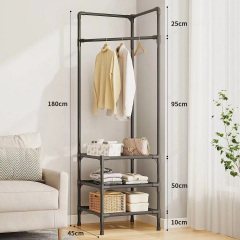 Кутова вішалка для одягу RIAS Corner Coat Rack 180х45х45см Black (3_04420) Оріхів