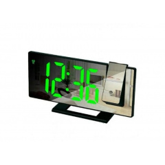 Годинник настільний електронний з проекцією та будильником Gaosuo DS-3618LP LED Black Оріхів