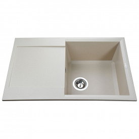 Гранітна мийка Globus Lux KOMO 790х500, слонова кiстка