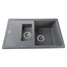 Гранітна мийка Globus Lux IZEO 780x500-А0003, сірий металік