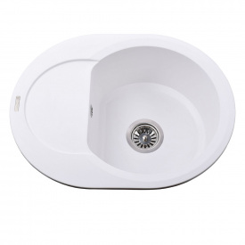 Гранітна мийка Globus Lux MORAINE 600х470-А0007, білий