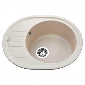 Гранітна мийка Globus Lux ARNO 620х500, слонова кiстка