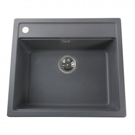 Гранітна мийка Globus Lux VOLTA 570х510-А0003, сiрий металiк
