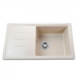 Гранітна мийка Globus Lux LUGANO 780х435, слонова кiстка