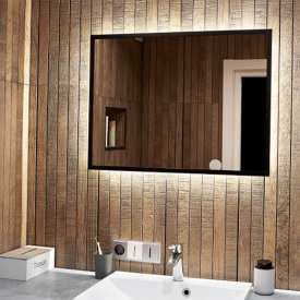 Дзеркало Global Glass ML-1 в чорній рамі, 600х800, з білим підсвічуванням