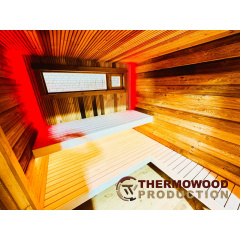 Mini Sauna 3,0х2,3м Gartensauna-37 в скандинавском стиле с панорамным окном от Thermowood Production Виноградов