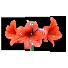 Настінний годинник на полотні Декор Карпати Classic 19 Чорний з червоним (CePf62296)