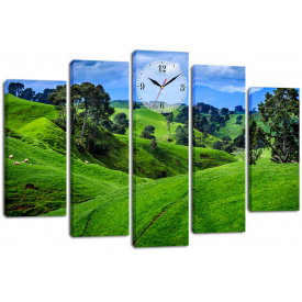 Настінний годинник-картина на полотні Декор Карпати 80x120 см (chf47)