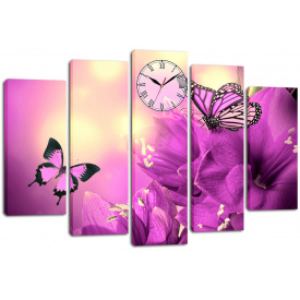 Настінний годинник-картина на полотні Декор Карпати 80x120 см (chf42)