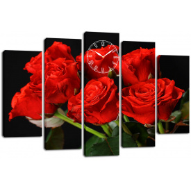 Настінний годинник-картина на полотні Декор Карпати 80x120 см (chf12)