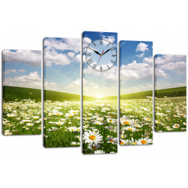 Настінний годинник-картина на полотні Декор Карпати 80x120 см (chf23)