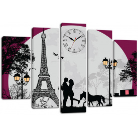 Настінний годинник-картина на полотні Декор Карпати 80x120 см (chf10)