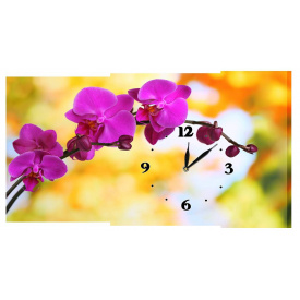 Настінний годинник на полотні Декор Карпати c32 Орхідеї (sGnC64611)