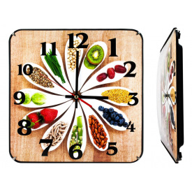 Настінні годинники Montre Кухня гурмана 30х30х5 см Скло Тихий хід (21602)