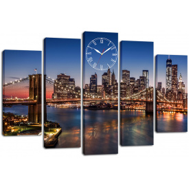 Настінний годинник-картина на полотні Декор Карпати 80x120 см (chf67)