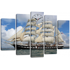 Настінний годинник-картина на полотні Декор Карпати 80x120 см (chf35)