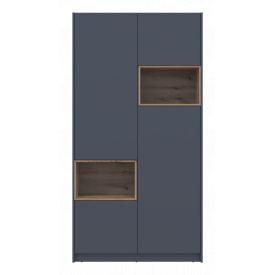 Шафа для одягу з нішою Doros Дейл Графіт/Дуб Евок 2 ДСП 115.2х52х220 см (44900256)