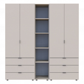 Шафа для одягу Doros Гелар з Етажеркою Кашемір 2+2 ДСП 193.2х49.5х203.4 см (80737649)