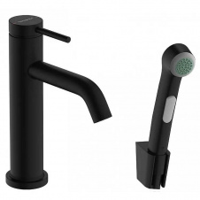 Змішувач для раковини Hansgrohe Tecturis S з гігієнічним душем чорний матовий (73211670)