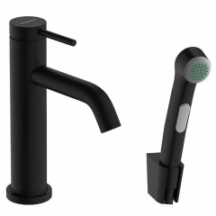 Змішувач для раковини Hansgrohe Tecturis S з гігієнічним душем чорний матовий (73211670) Чугуев