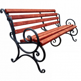 Лавка Tobi Sho Бараш садово-паркова кована з підлокітниками 1,7 м колір Червоне дерево