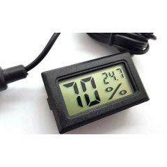 Термогігрометр цифровий з виносним датчиком 1,5 м Termo Ho вологомір термометр чорний (Ч050791) Бушево