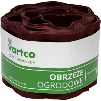 Стрічка бордюрна садова VARTCO 20 см 9 метрів коричнева