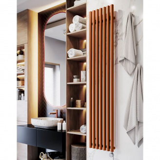 Радиатор электрический Terma ROLO ROOM 1800x480 True Cooper, тен MOA BLU с левой стороны