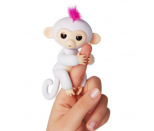 Ручна інтерактивна мавпочка Happy Monkey Fingerling Біла