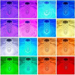 Настільна світлодіодна кристалічна лампа RIAS Rose Diamond RGB з пультом (3_04418) Чорноморськ