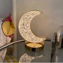Настільна світлодіодна кристалічна лампа RIAS Moon Diamond Gold Миргород