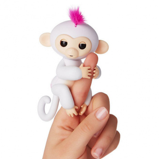 Ручна інтерактивна мавпочка Happy Monkey Fingerling Біла