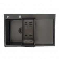 Кухонная мойка GAPPO GS7850-6R 780x500 мм с сифоном, коландером и крылом