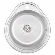 Кухонная мойка WEZER 4843(06) Decor 480x430x160 мм с сифоном, круглая