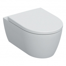 Унитаз подвесной Geberit iCon, закрытая форма, Rimfree, с сиденьем с крышкой, белый