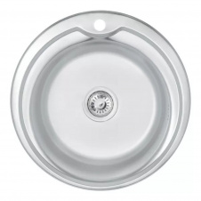Кухонная мойка WEZER 510(08) Satin 510x180 мм с сифоном, круглая