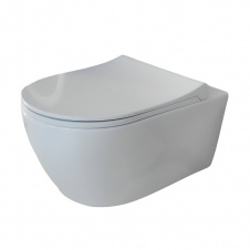 Унитаз подвесной безободковый с крышкой Quarter Bath Deep, белый