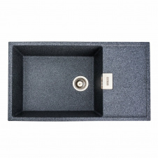 Гранитная мойка для кухни Platinum 8650 DIAMOND матовая прямоугольная, графит