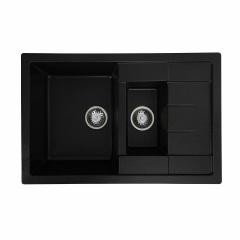 Гранитная мойка для кухни Platinum 7850W TOSKANA матовая прямоугольная, черная металлик Киев