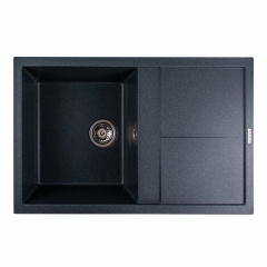 Гранитная мойка для кухни Platinum 7950 SELENA с крылом, матовая антрацит Дніпро