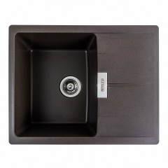 Гранитная мойка для кухни Platinum 6250 ZIRKONE матовая прямоугольная, с крылом, темная скала Чернигов