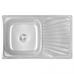 Кухонная мойка WEZER 7848(08) Satin 780x480x180 мм с сифоном и крылом Харків