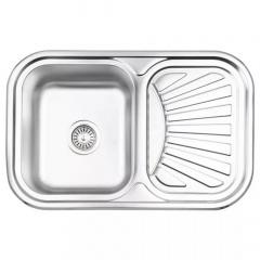 Кухонная мойка WEZER 7549(08) Decor 750x490x180 мм с сифоном и крылом Балаклея