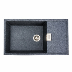 Гранитная мойка для кухни Platinum 8650 DIAMOND матовая прямоугольная, графит Черкаси