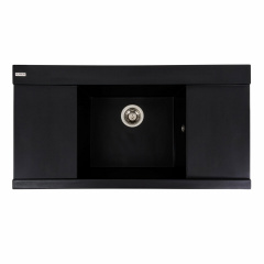 Гранитная мойка для кухни Platinum 9651 ATLAS матовая прямоугольная, черная Київ